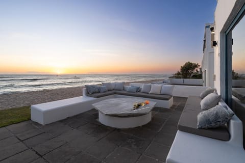 Patio, Natural landscape, Seating area, Beach, Sea view, Sunset