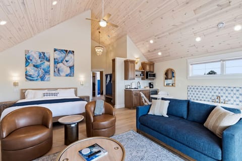 Bed, Kitchen or kitchenette, Living room, Bedroom, furniture, air conditioner