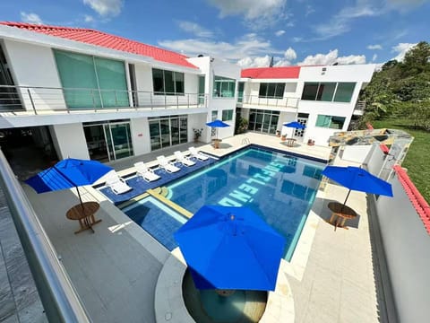 Property building, Pool view, Swimming pool