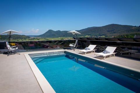 Natural landscape, Pool view, Swimming pool, sunbed