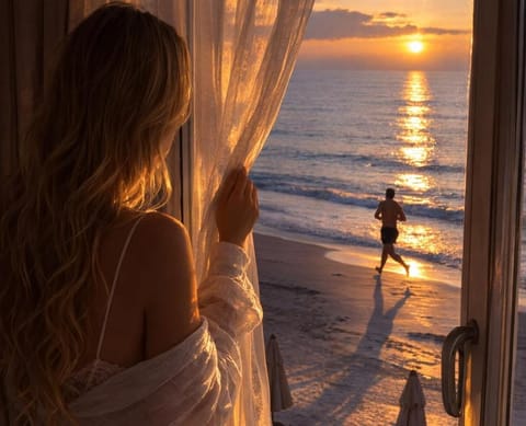 People, Beach, Sunset