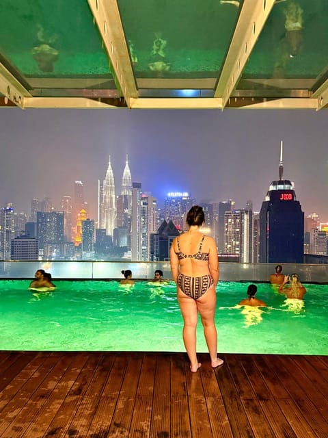 Night, People, Guests, City view, Pool view, Swimming pool, group of guests