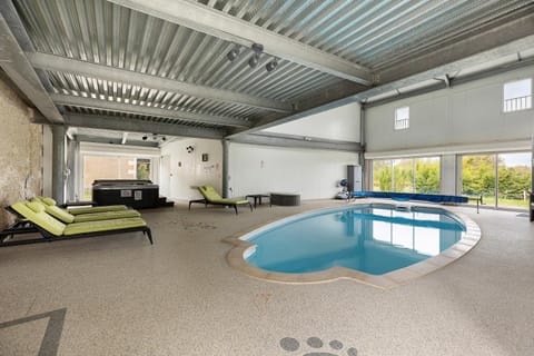 Property building, Living room, Swimming pool