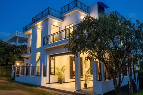 Property building, Night, Garden, Garden view