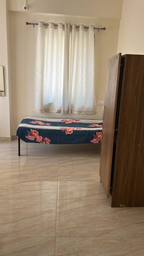 Bed, wardrobe