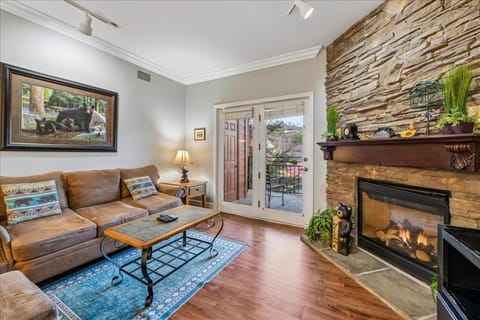 Balcony/Terrace, Living room, Seating area, fireplace, furniture