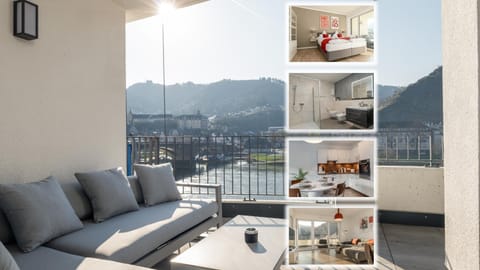 Natural landscape, Balcony/Terrace, Seating area, Mountain view, River view