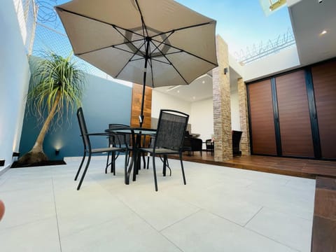 Patio, Living room, Dining area