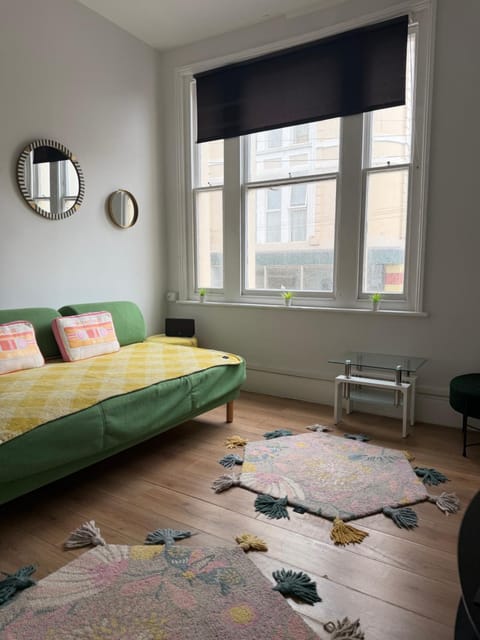 Bed, Living room, Seating area