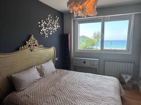 Bed, Natural landscape, Bedroom, Sea view
