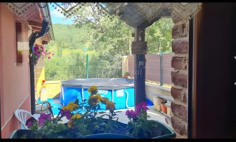 Property building, Living room, Swimming pool