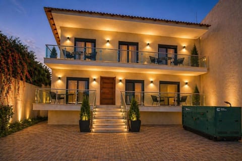 Property building, Facade/entrance, Night, View (from property/room), Balcony/Terrace