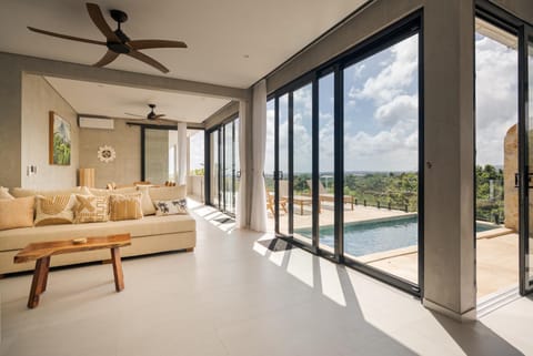 Natural landscape, View (from property/room), Living room, Mountain view, Pool view