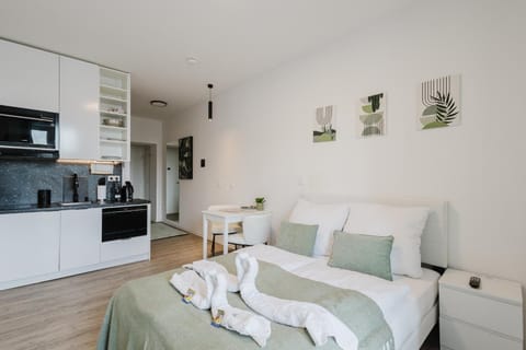 Bed, Kitchen or kitchenette, Photo of the whole room, Dining area, Bedroom, stove