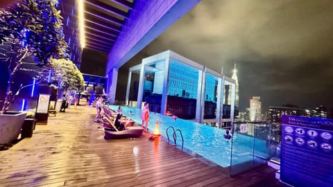 Night, Natural landscape, Pool view, Swimming pool