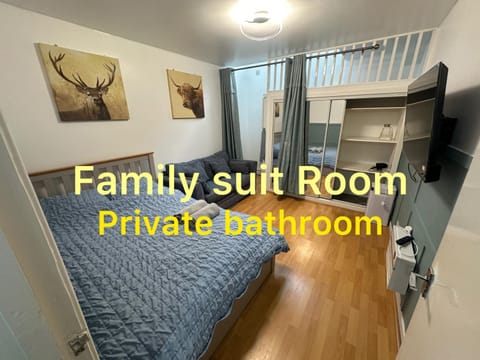 Bed, Bathroom, TV and multimedia, Seating area, Bedroom, bunk bed, Family