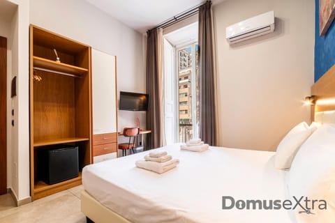 Bed, Photo of the whole room, Bedroom, towels, wardrobe, air conditioner
