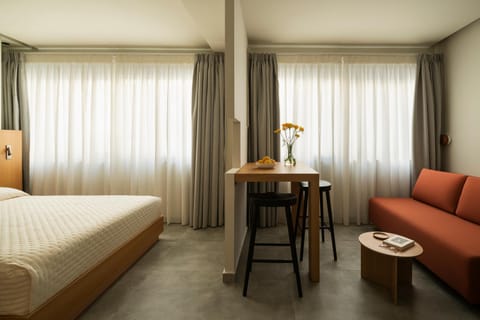 Bed, Living room, Photo of the whole room, Seating area, Bedroom