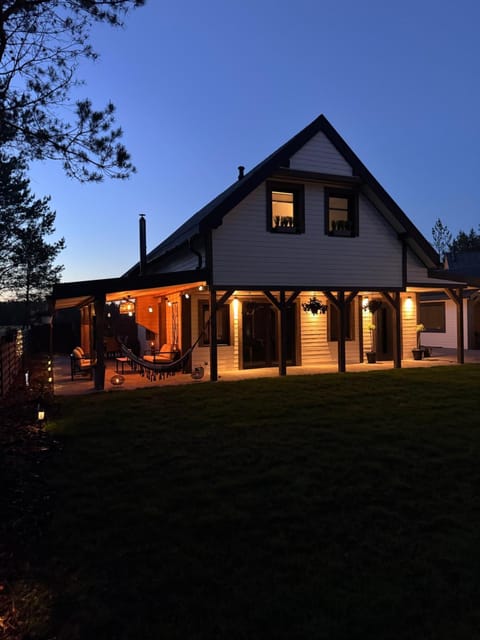Property building, Night, Garden, Garden view