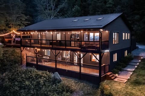 Property building, Patio, Night, Garden view