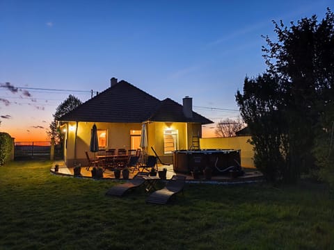 Property building, Patio, Night, Sunset
