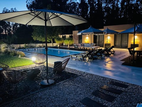 Property building, Living room, Swimming pool