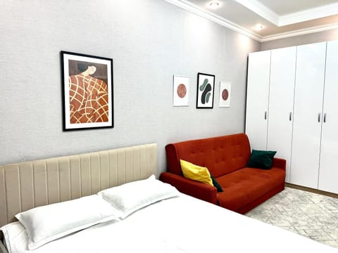 Bed, Living room, Photo of the whole room, Seating area, Bedroom, wardrobe