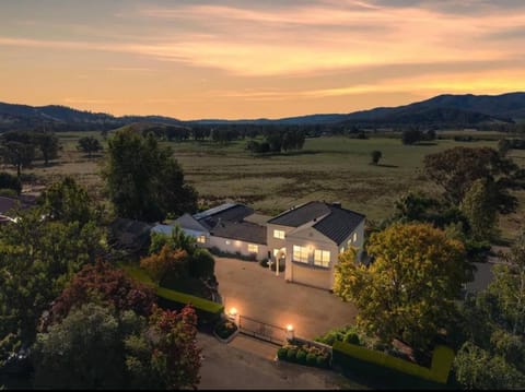 Property building, Facade/entrance, Natural landscape, Bird's eye view, Sunset