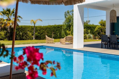 Patio, Natural landscape, Garden, Garden view, Pool view, Swimming pool, sunbed