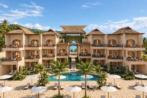 Property building, Patio, Garden, View (from property/room), Balcony/Terrace, Pool view, Swimming pool, sunbed