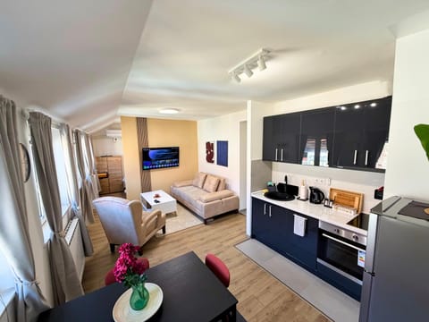 Living room, kitchen