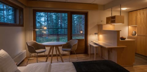 Kitchen or kitchenette, Living room, Seating area