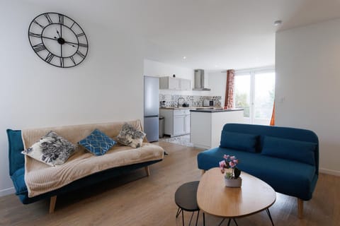 Living room, kitchen