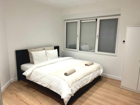 Property building, Bed, Bedroom, towels, wardrobe