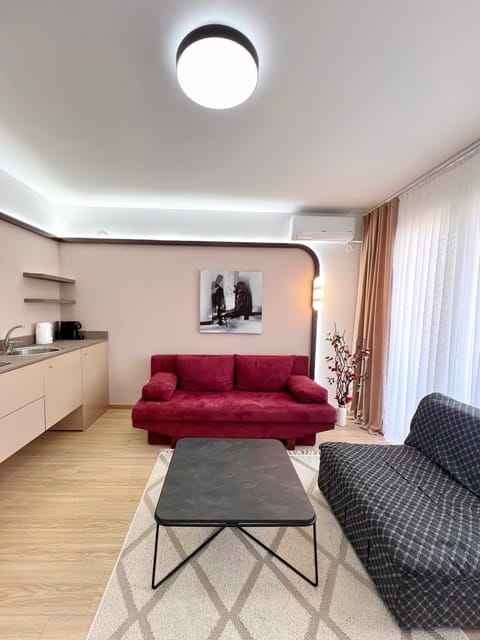Kitchen or kitchenette, Living room, Seating area