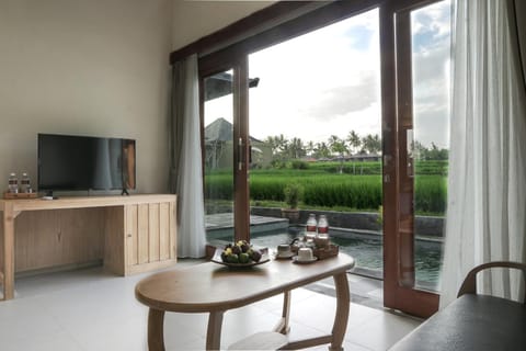 Communal lounge/ TV room, View (from property/room), Balcony/Terrace, Living room, Garden view, Pool view, Swimming pool