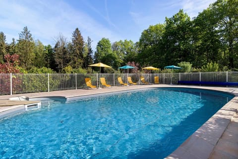 Property building, Living room, Swimming pool