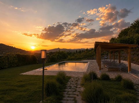Swimming pool, Sunset
