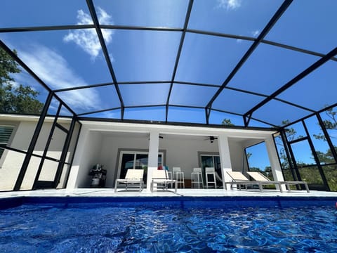 Patio, Pool view, Swimming pool, sunbed