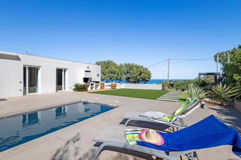 Property building, Living room, Swimming pool
