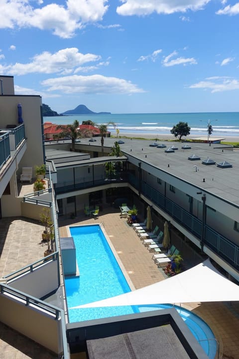 View (from property/room), Balcony/Terrace, Sea view, Swimming pool