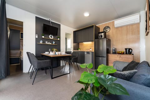 Coffee/tea facilities, Kitchen or kitchenette, Living room, Seating area, Dining area, air conditioner