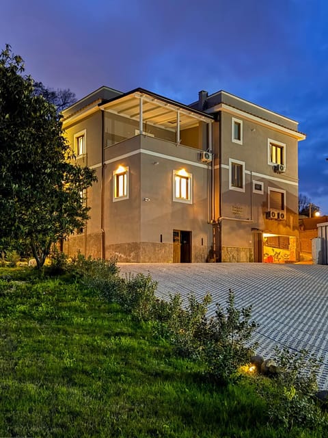 Property building, Night, Garden
