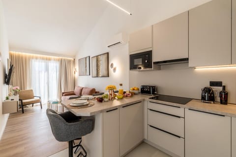 Living room, kitchen