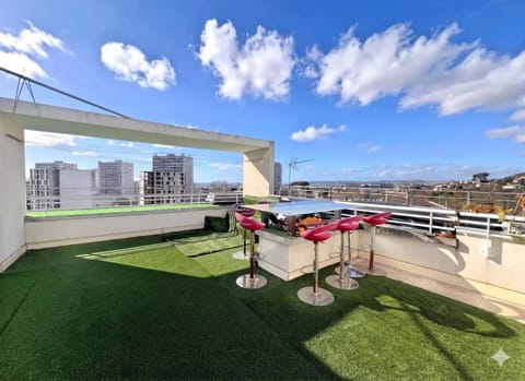 Patio, Day, Natural landscape, View (from property/room), Balcony/Terrace, Sea view, sunbed