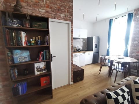 Library, Living room, Dining area