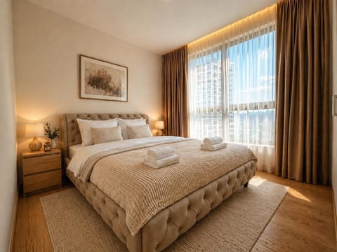 Bedroom, towels, wardrobe
