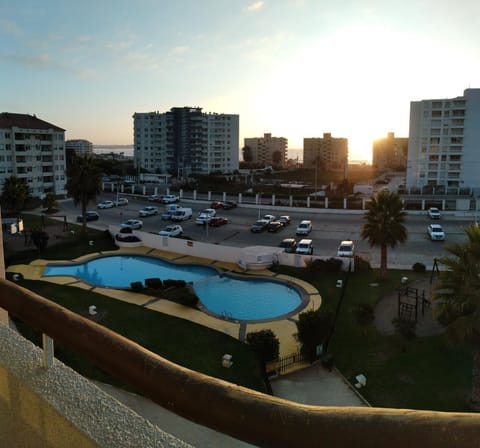 Property building, Neighbourhood, Swimming pool, Sunset