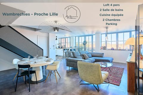 Living room, Dining area, Text overlay
