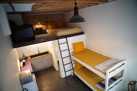 Bed, Kitchen or kitchenette, Photo of the whole room, Bedroom, bunk bed, oven